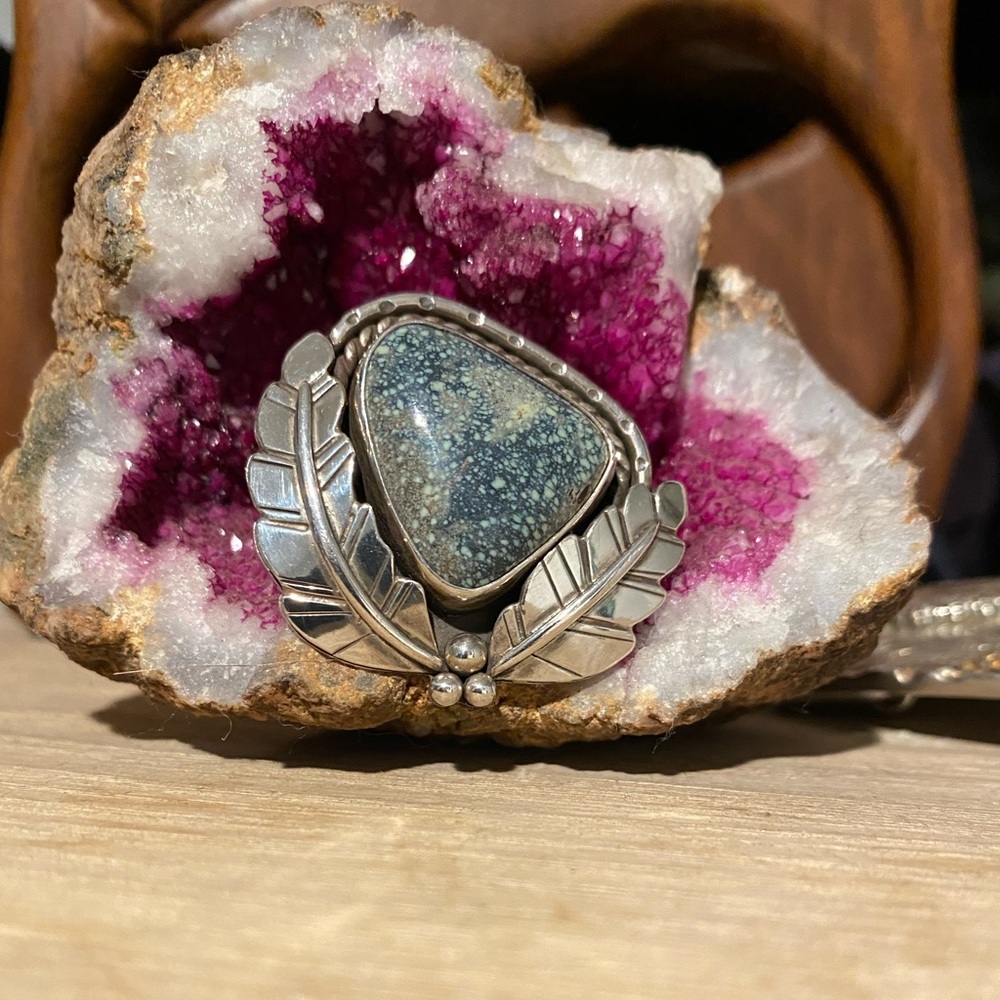 Turquoise sterling silver Notch + Fletch ring size 6.5